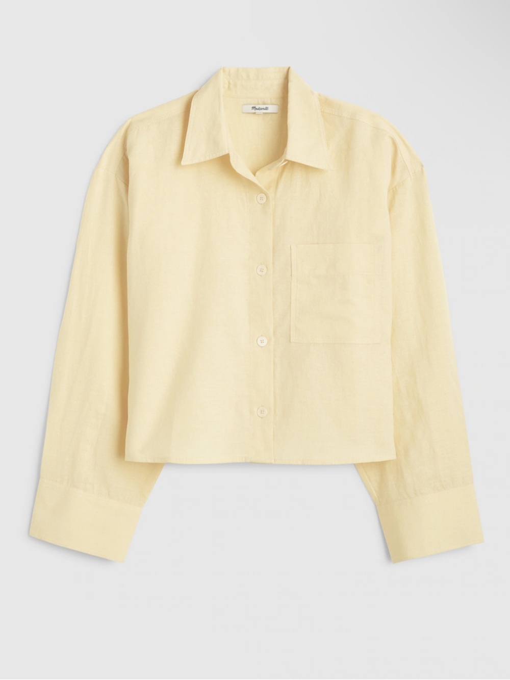 NWT Madewell Straight-Hem Shirt in Linen-Cotton Blend